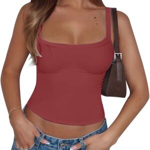 Chic Red Sleeveless Tank Top